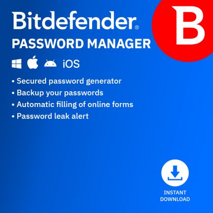 Bitdefender Password Manager — 1 account, 1 year - Digital Licence